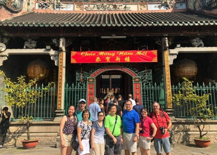 Cruise passengers exploring Ho Chi Minh City landmarks with private guide