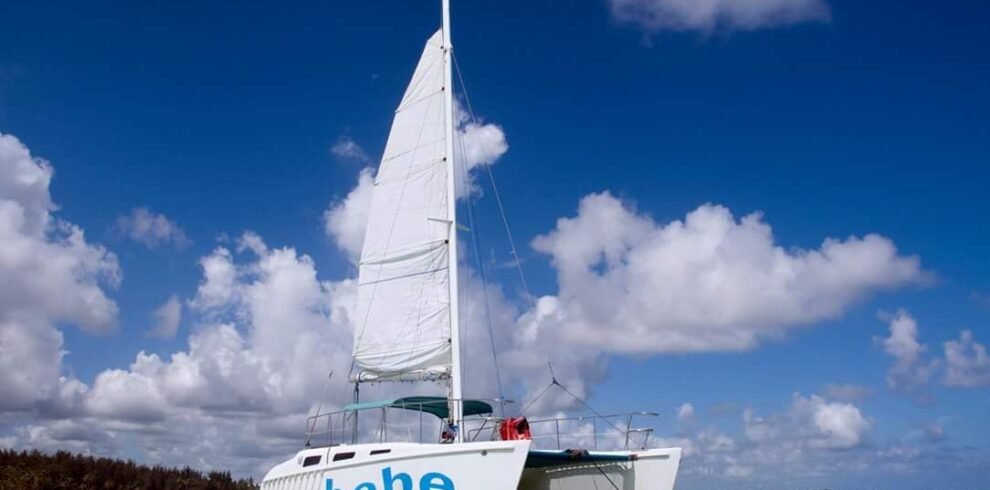 Bebe Catamaran sailing through turquoise Punta Cana waters